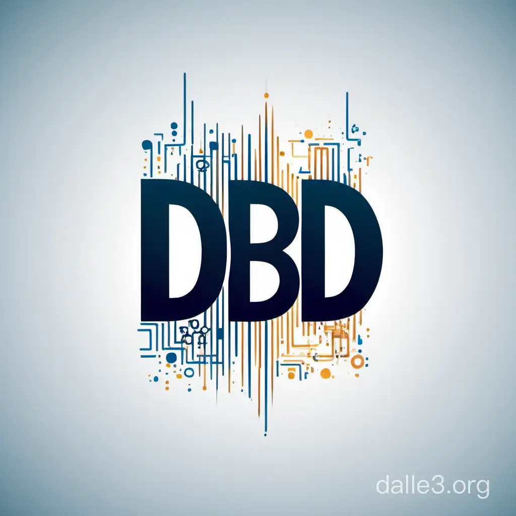 Generate me a logo with 3 letters "DBD" with a clean look for a website about computer cience and AI