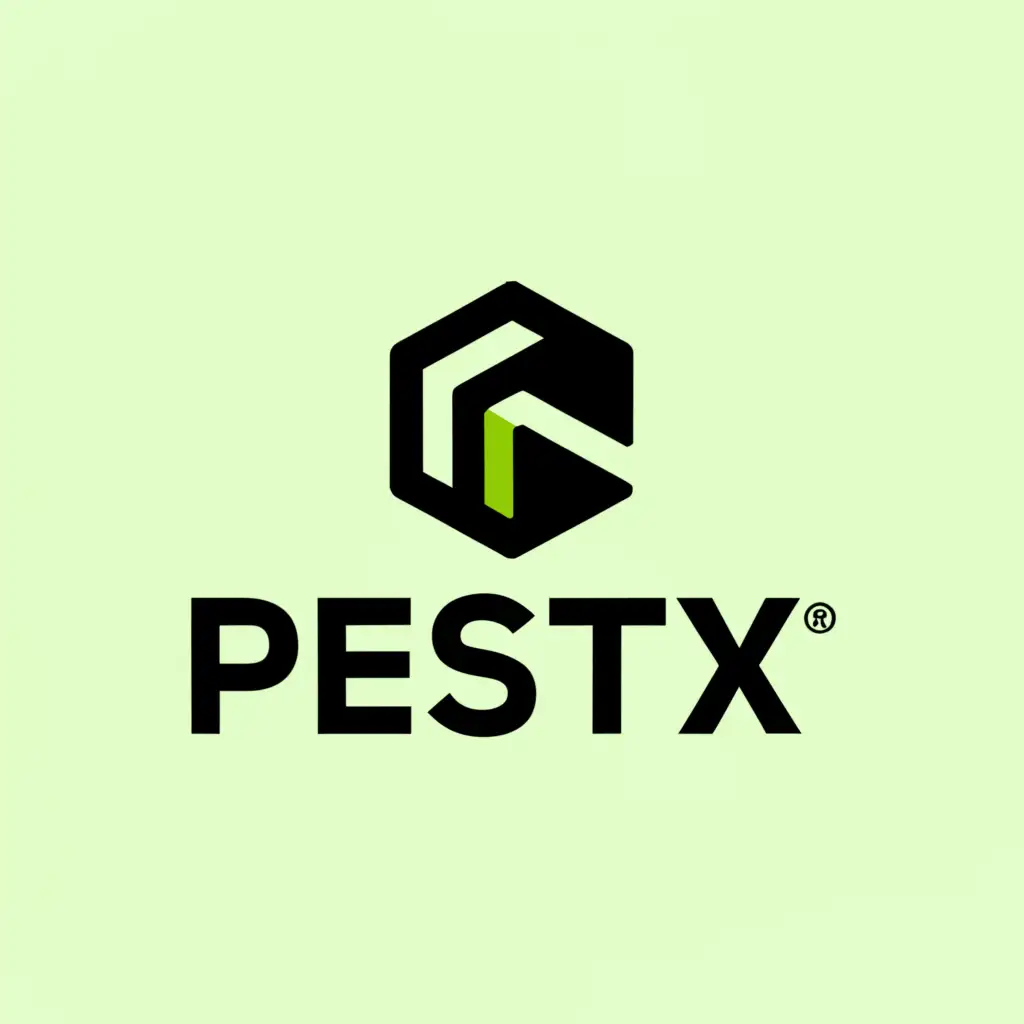 a logo design,with the text "PestEx", main symbol:black and green,Moderate,clear background