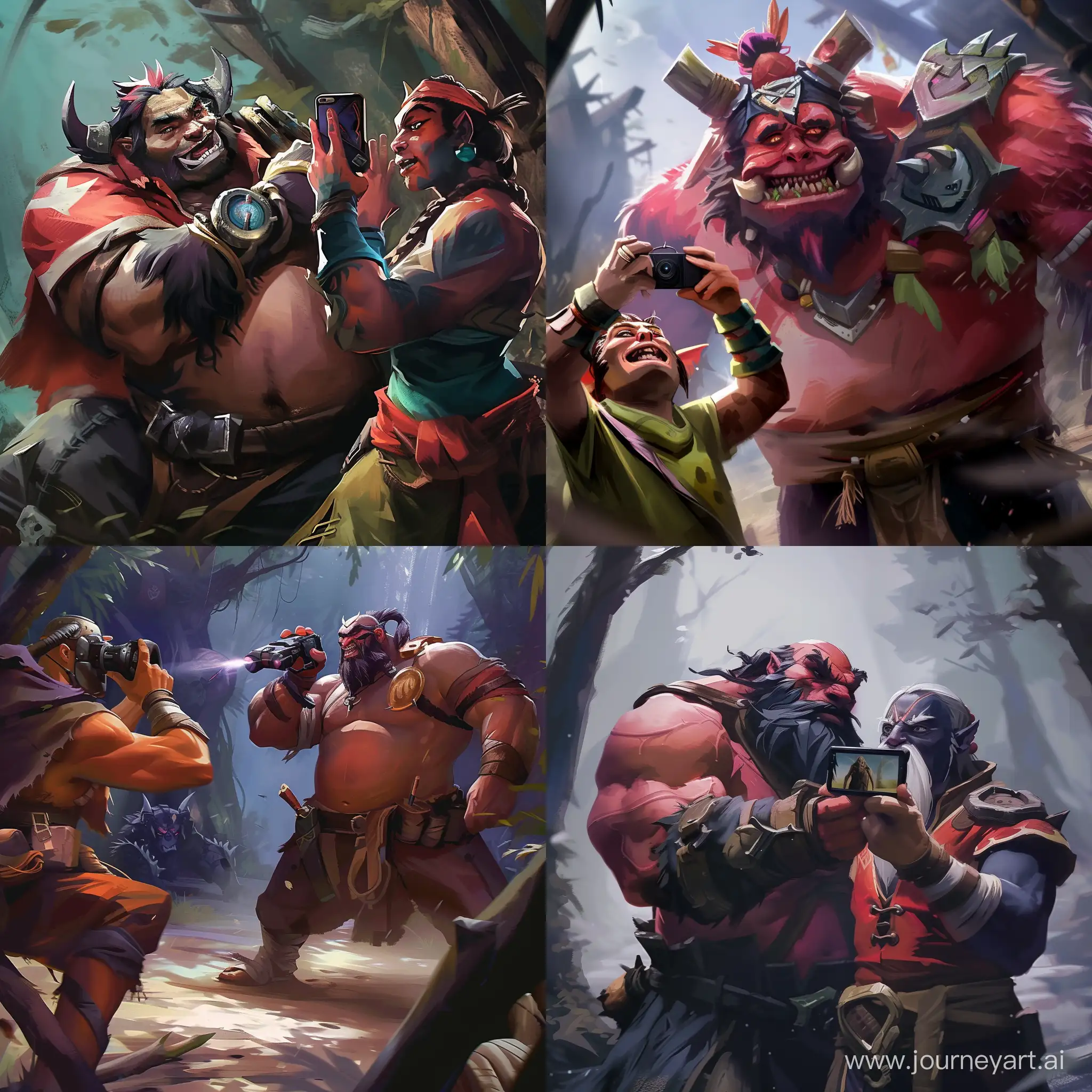 Dota-2-Mid-Lane-Clash-Pudge-Hooks-Bounty-Hunter-Photo-Moment