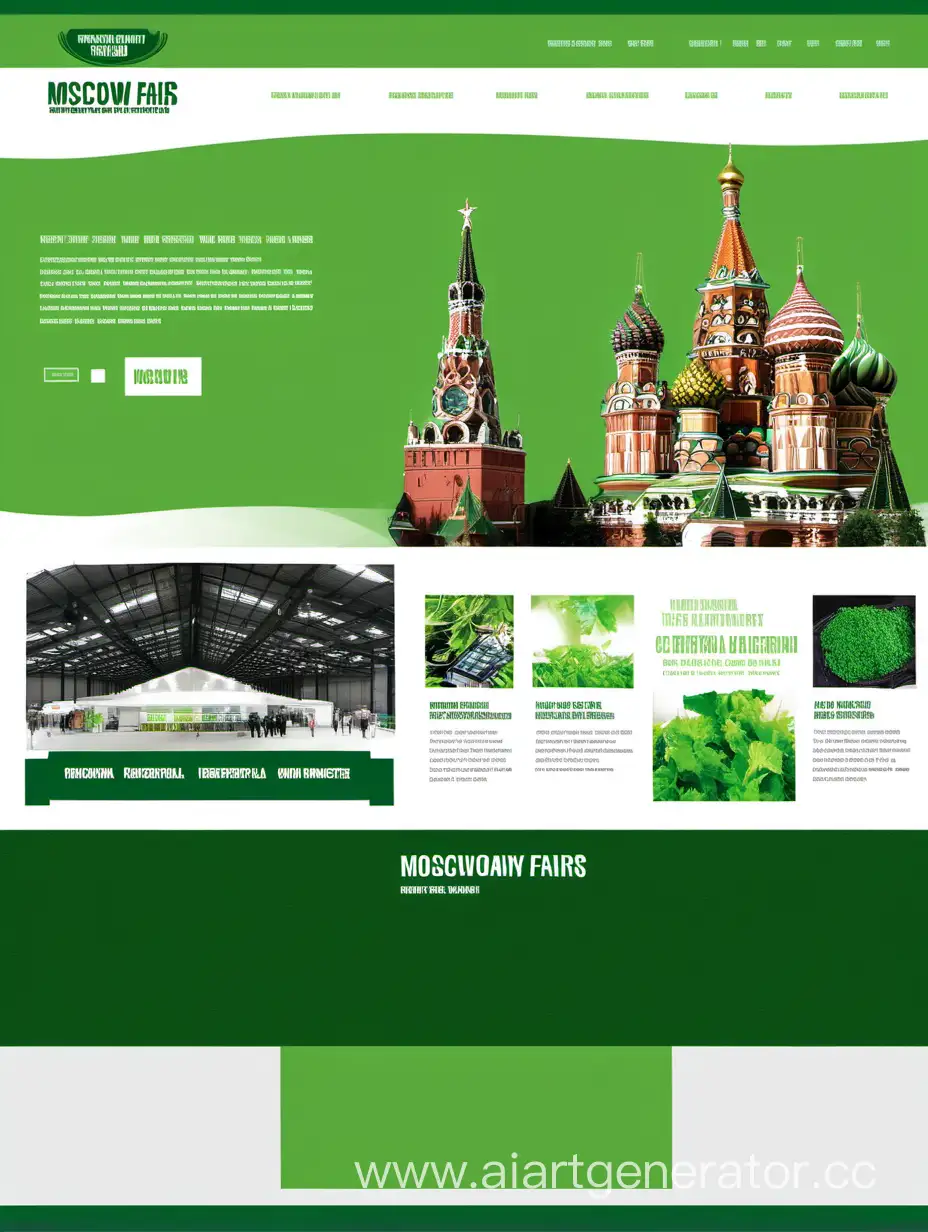 рабочий сайт для внутренней работы компании московские ярмарки, цвета зеленый, белый, черный
