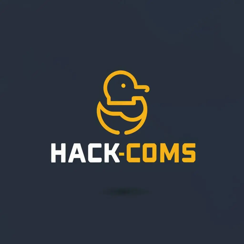logo, security, duck, with the text "HACK.COMS", typography, be used in Technology industry