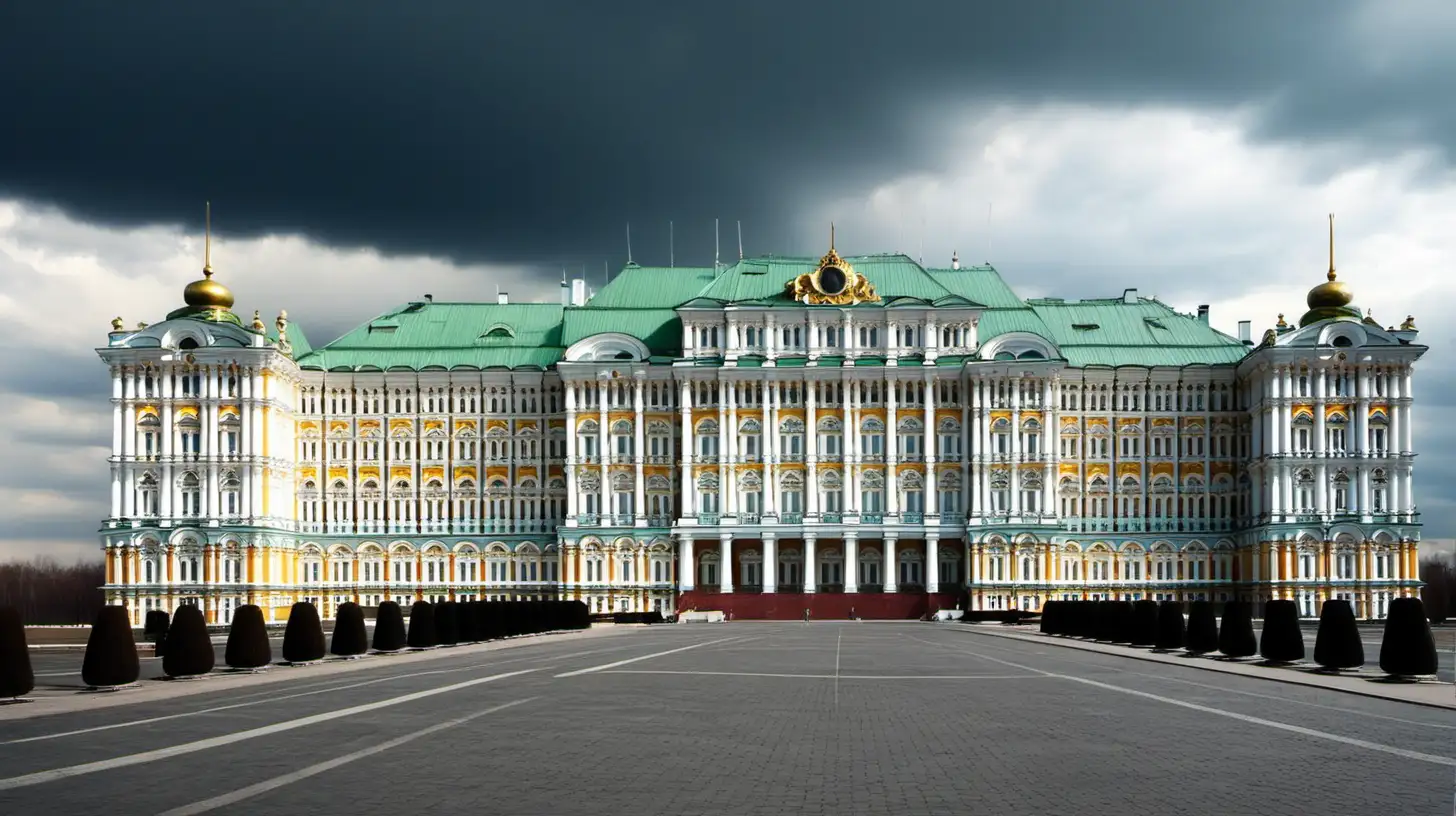 Grand Russian Palace Surrounded by Snow