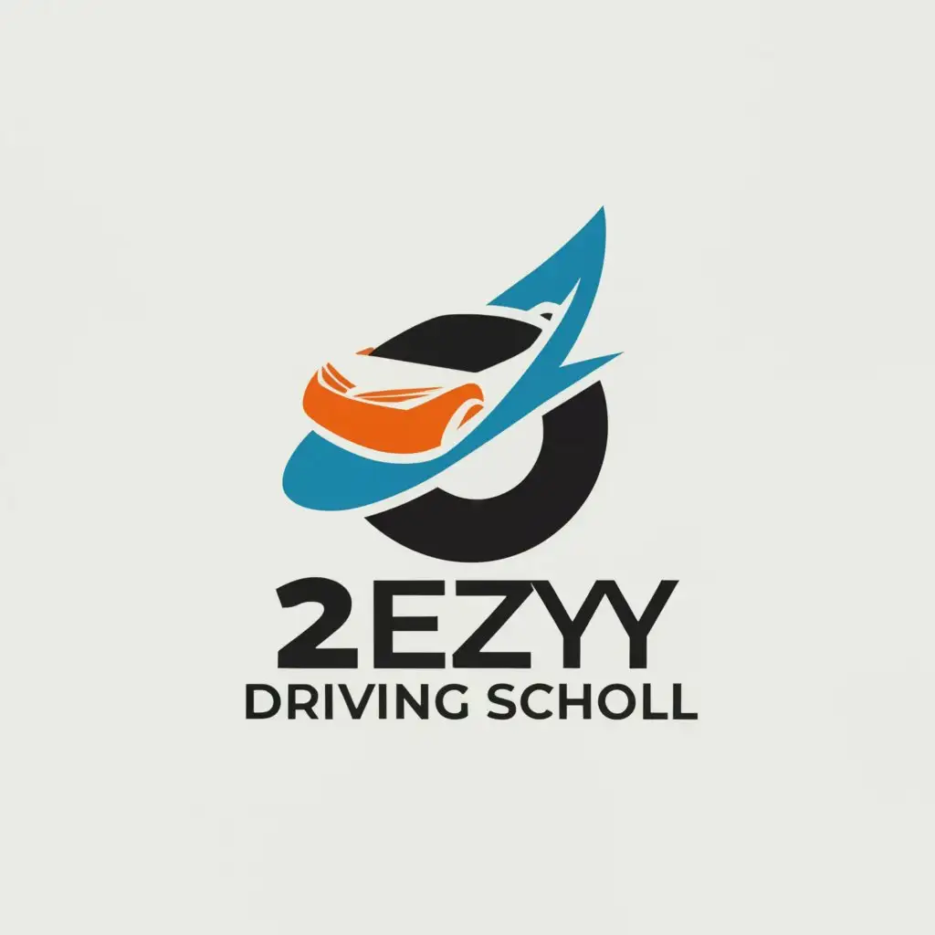 a logo design,with the text "2EZY DRIVING SCHOOL", main symbol:2Ezy Driving School,Moderate,clear background