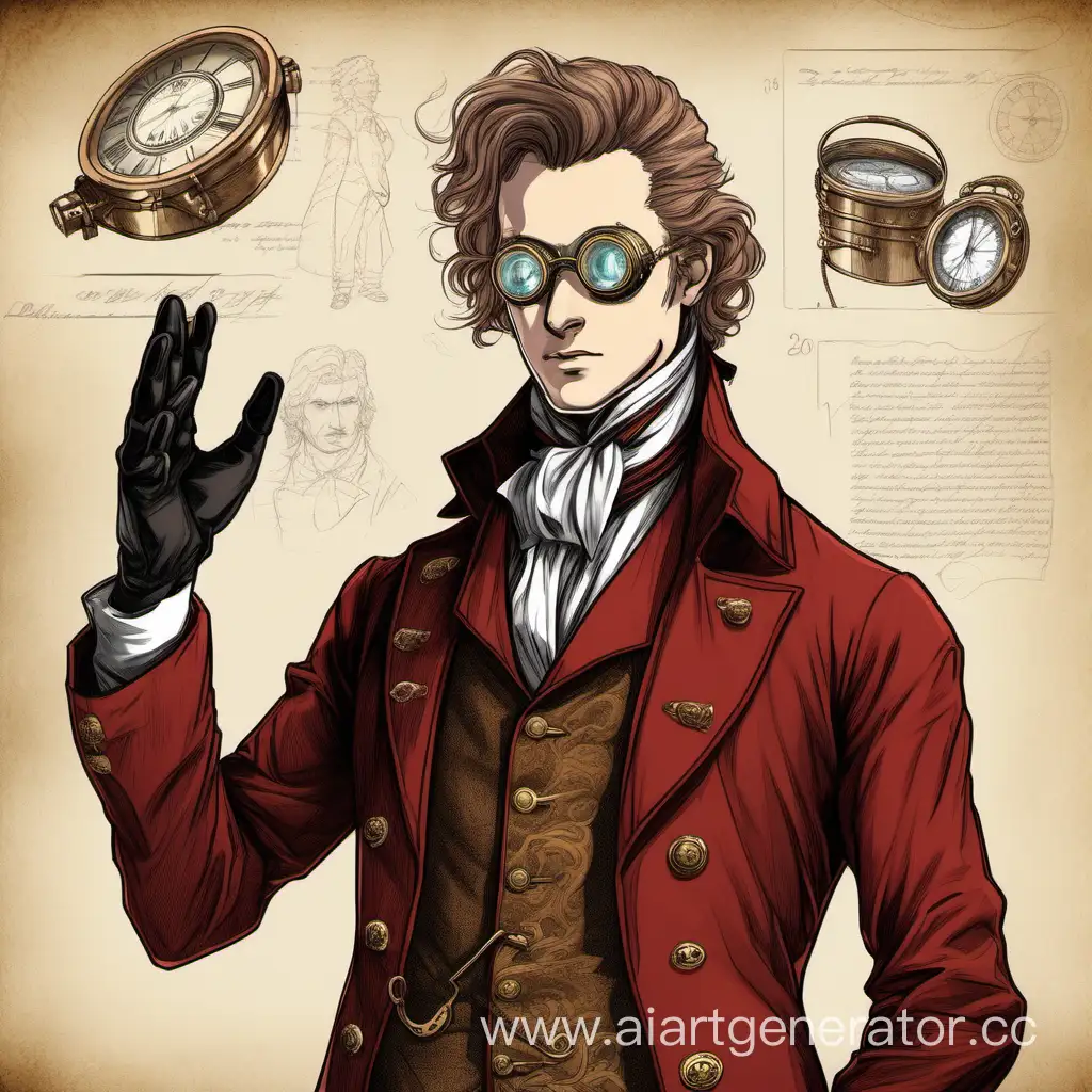 Steampunk-Itinerant-Inventor-18th-Century-Portrait-in-White-Coat-and-Red-Jacket