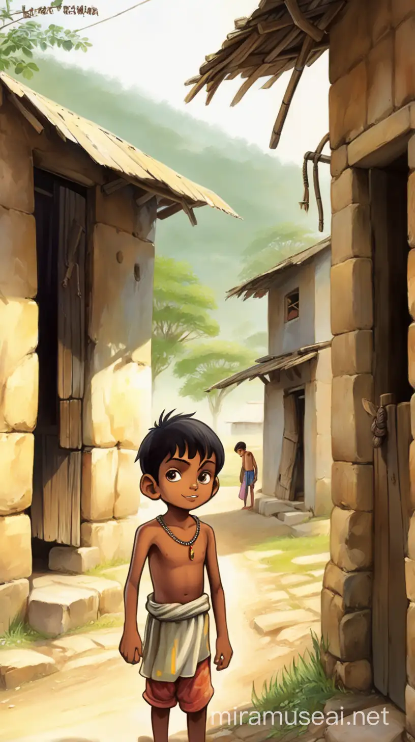 एक छोटे से गाँव में एक गरीब लड़के का नाम रामू रहता था।