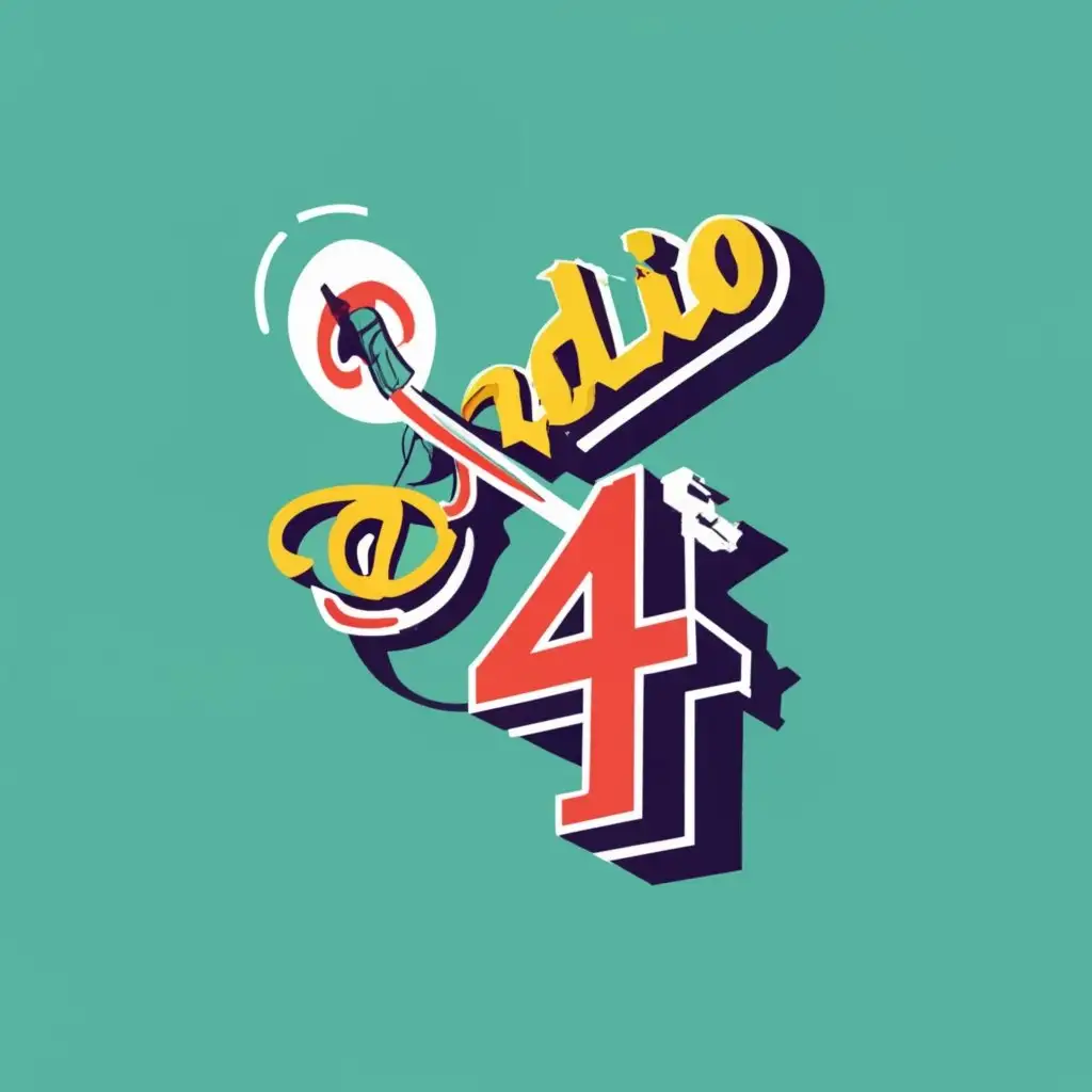 logo, antenna, student, with the text "radio 4", typography, be used in Education industry