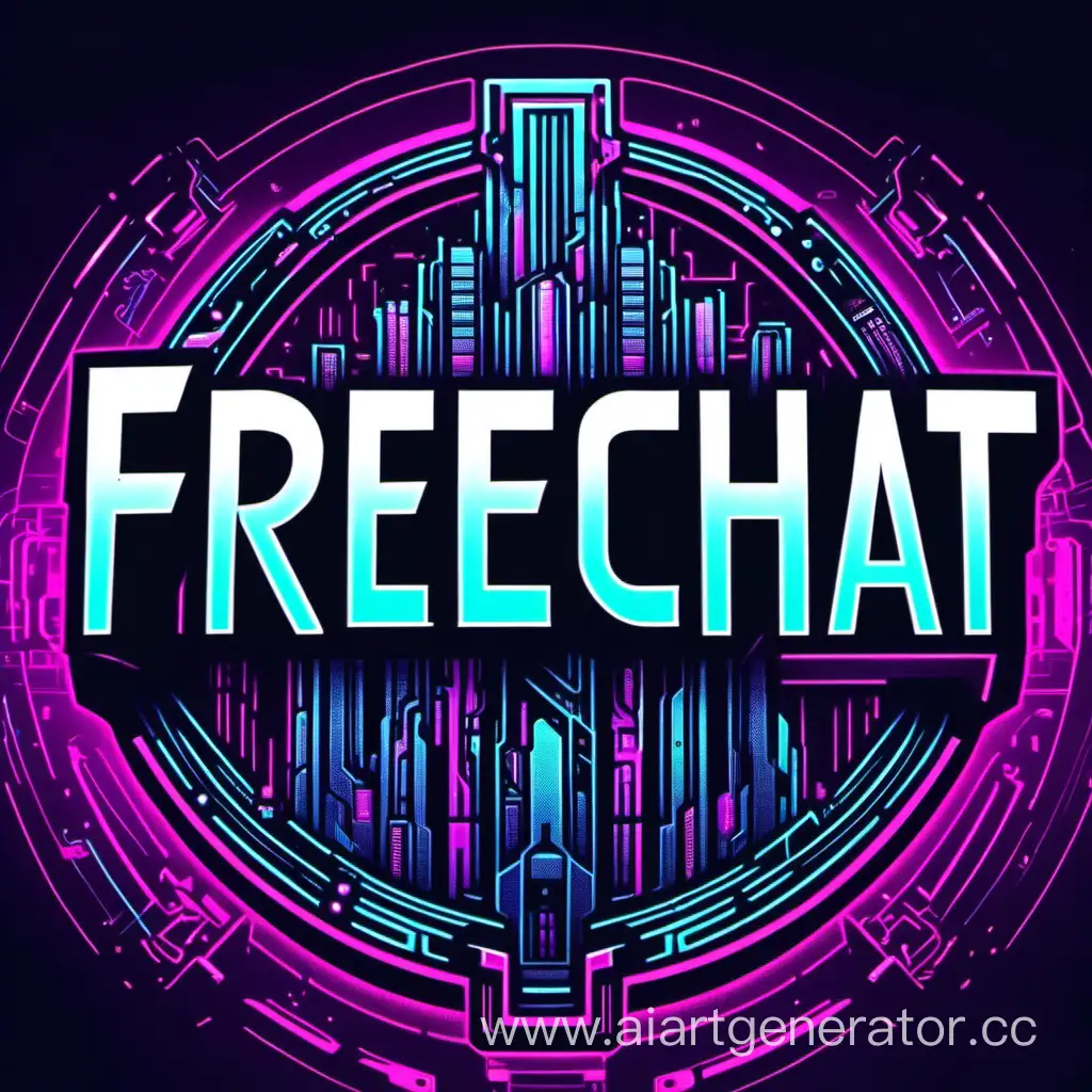 Futuristic-Cyberpunk-Freechat-Logo-Design