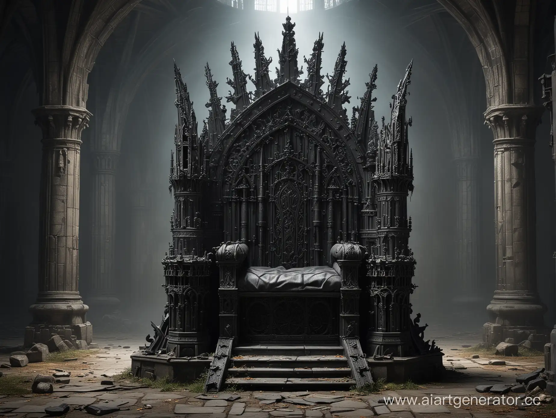 готический замок в виде трона
