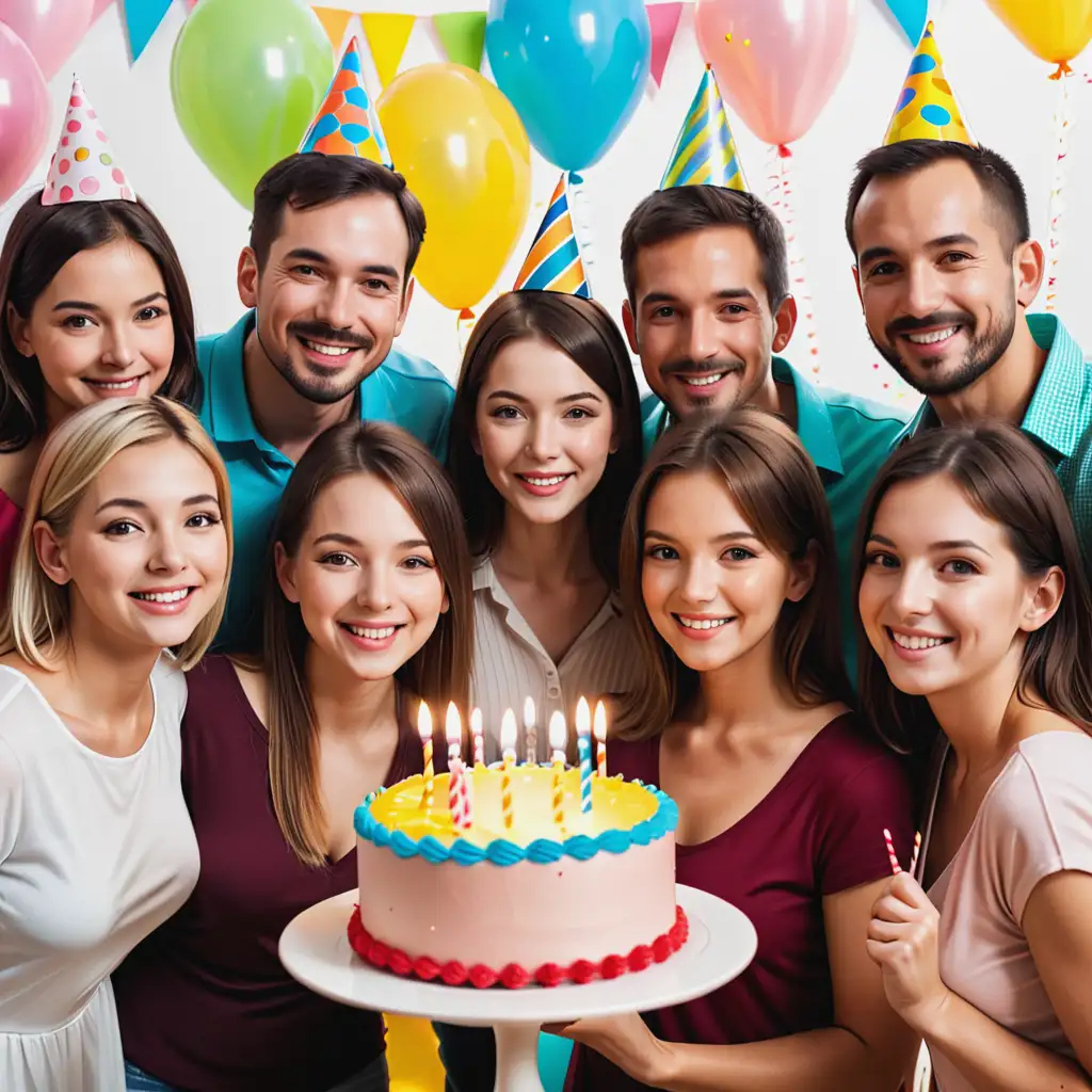 Eine gruppe erwachsener bei einer Geburtstagsparty



