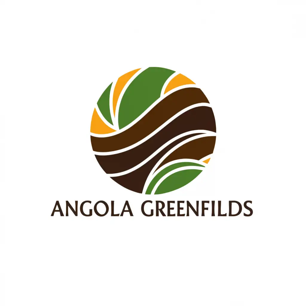 a logo design,with the text "Angola Greenfields", main symbol:Round Multicolor that identifies with the mining industry,Moderate,be used in Events industry,clear background