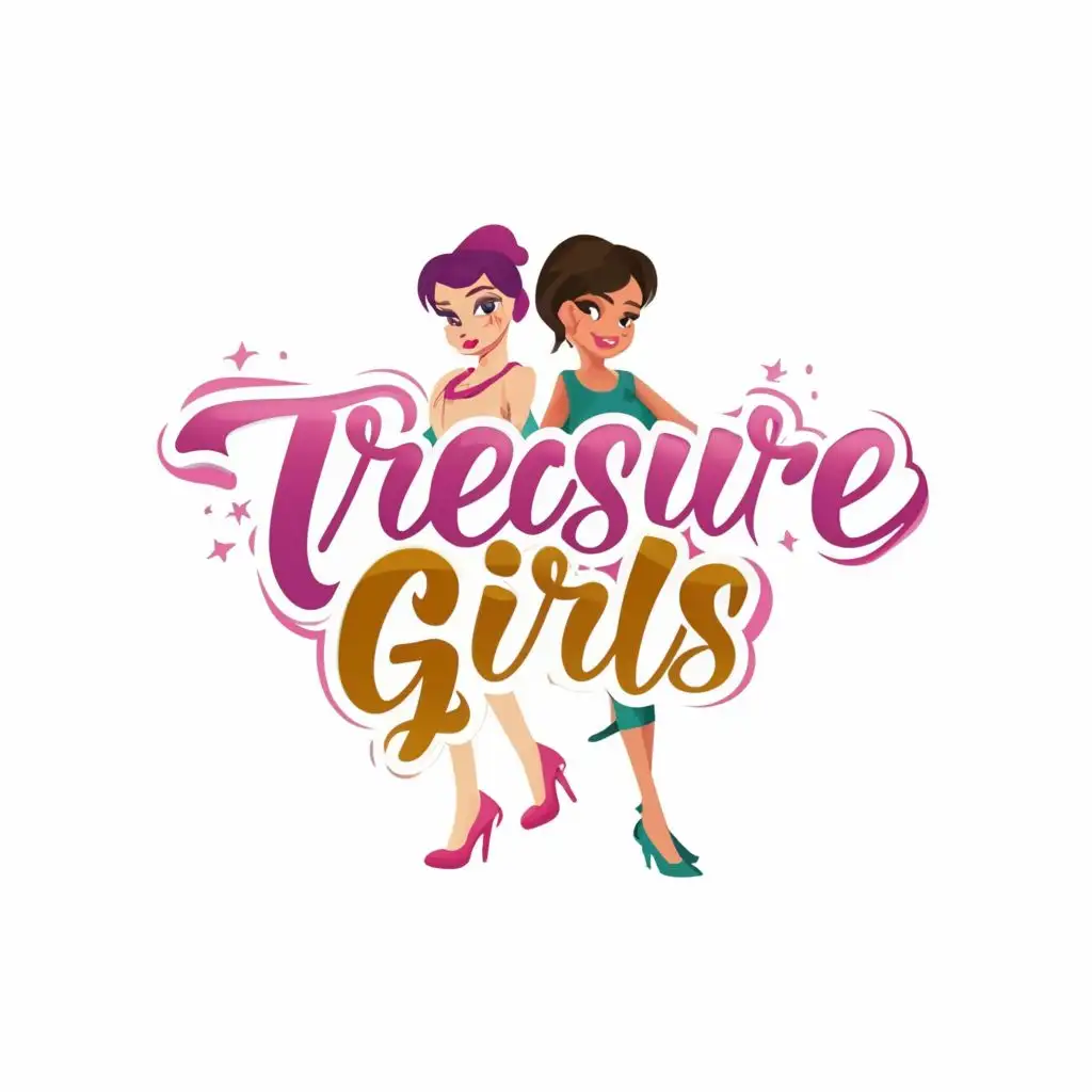 LOGO-Design-For-Treasure-Girls-Vibrant-Typography-for-Entertainment-Industry-Appeal