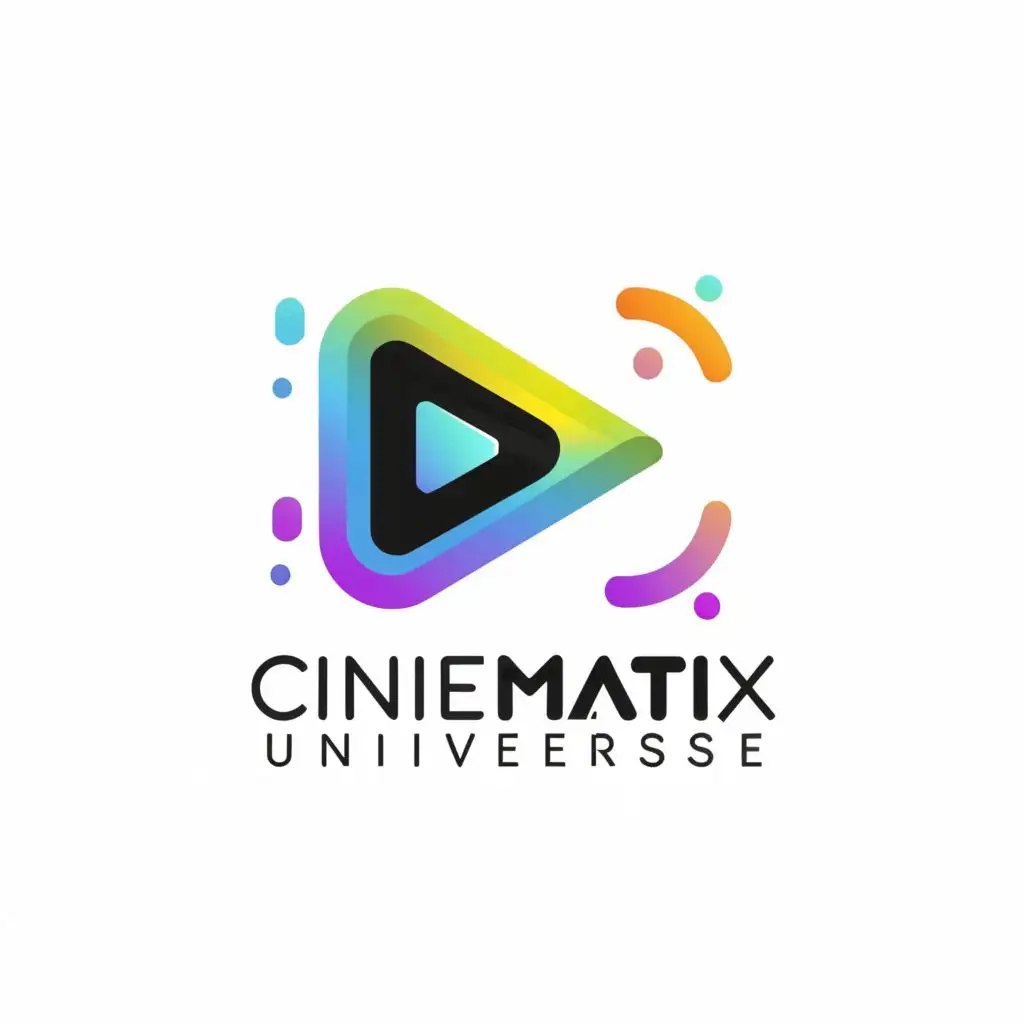 logo, Play button ▶️, with the text "Cinematix Universe", typography, be used in Entertainment industry