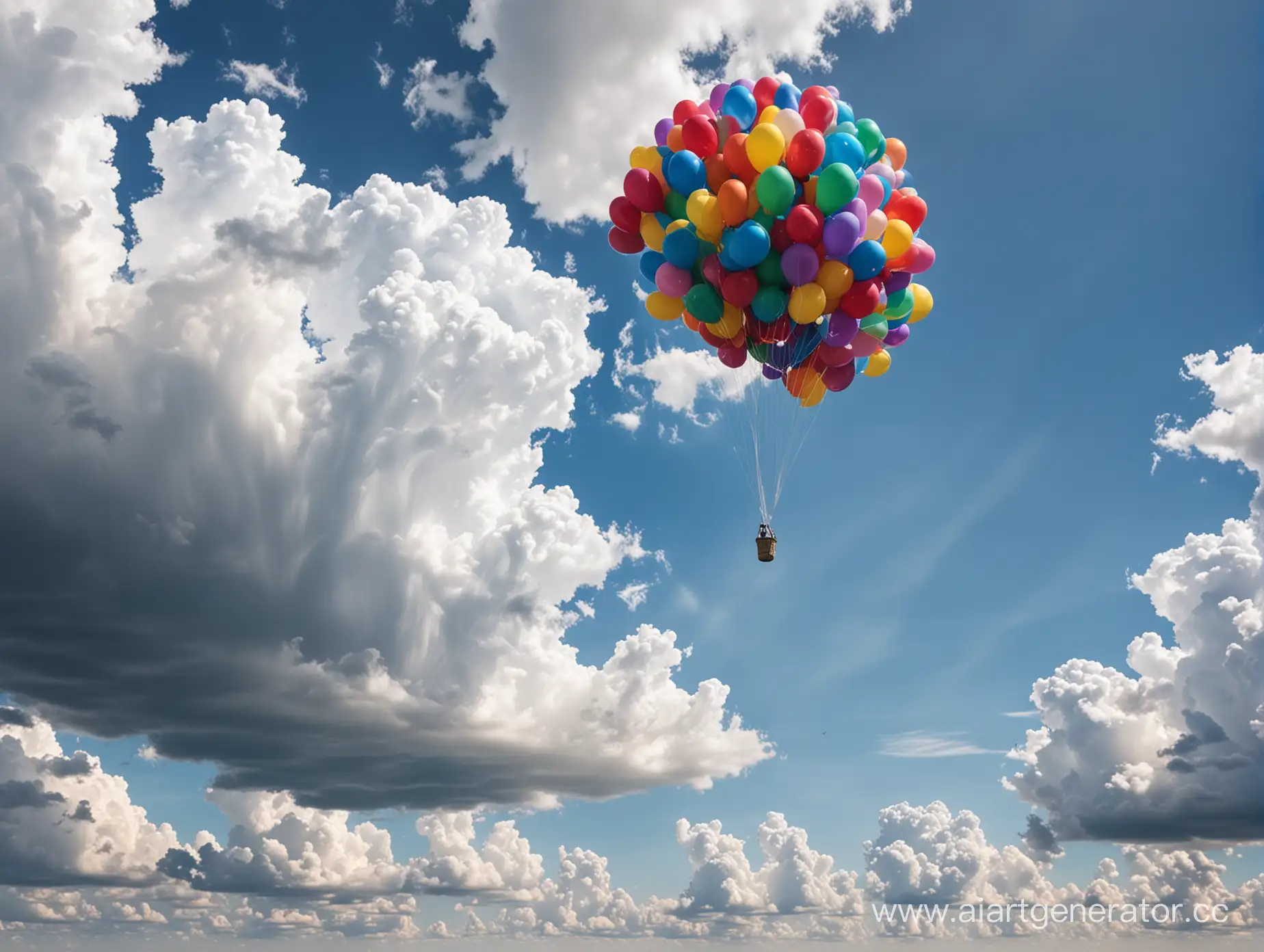 Vibrant-Sky-with-Balloons-and-Fluffy-Clouds
