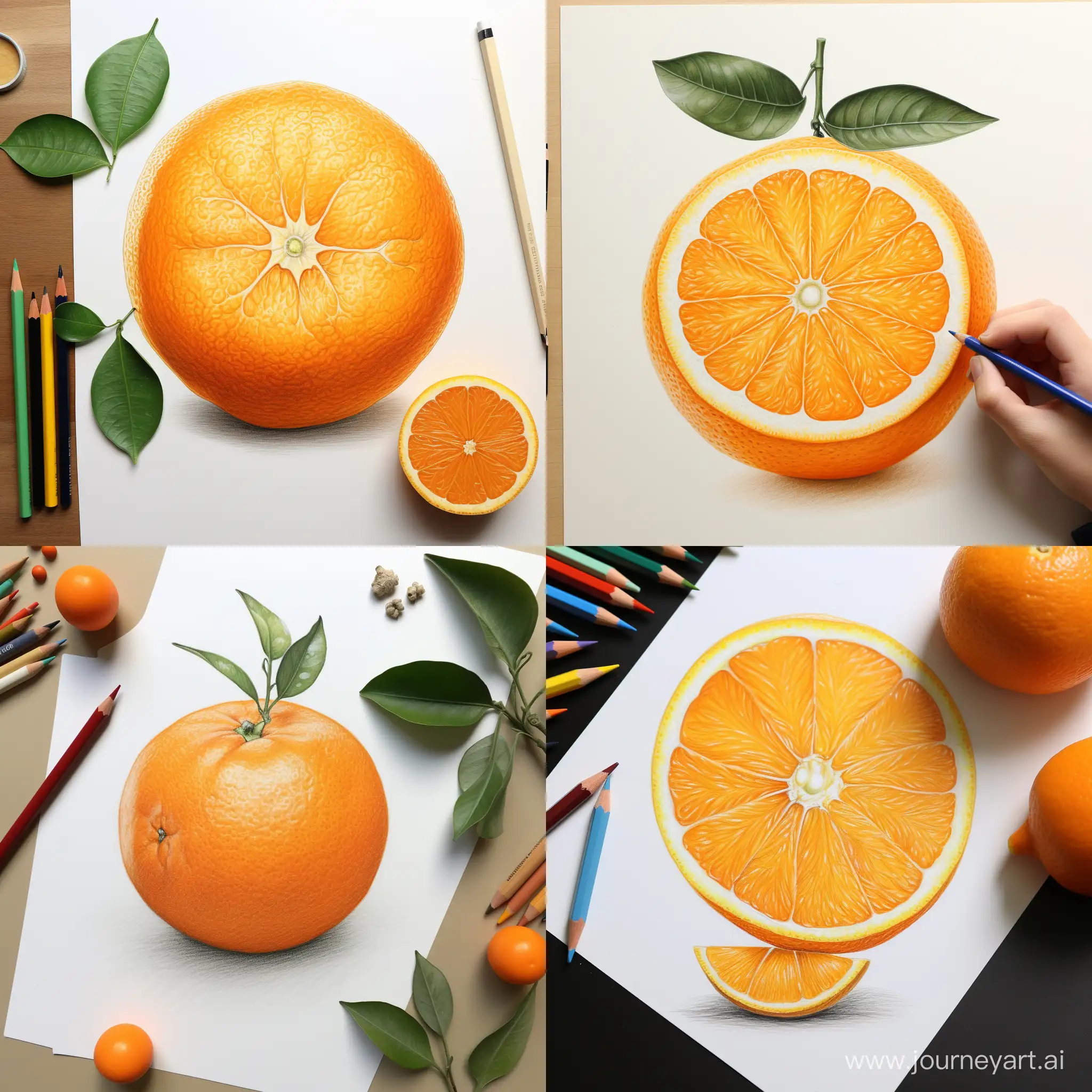 нарисуй апельсин