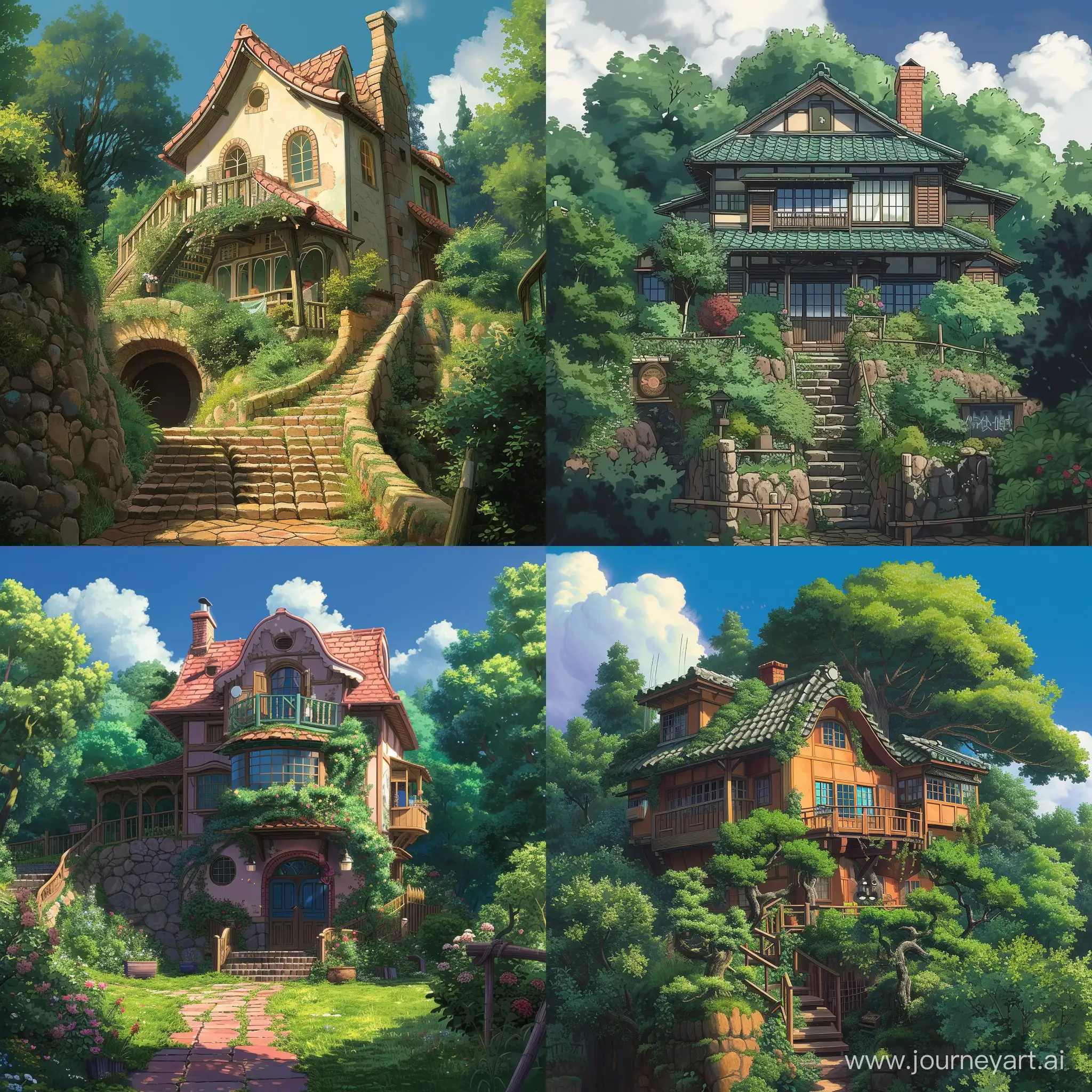 A Ghibli-inspired house in a Ghibli-anime