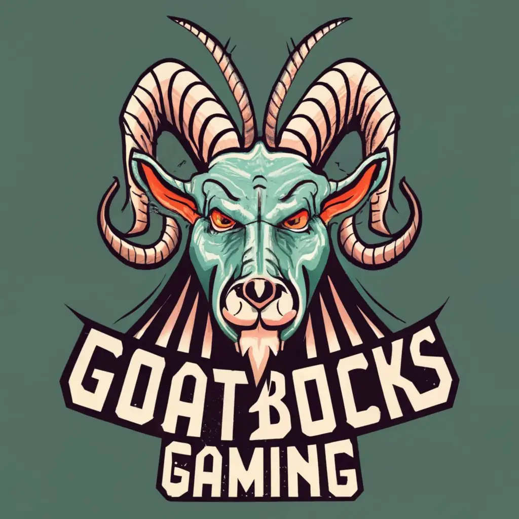 logo, baphomet, with the text "GoatBocks Gaming", typography, be used in Entertainment industry