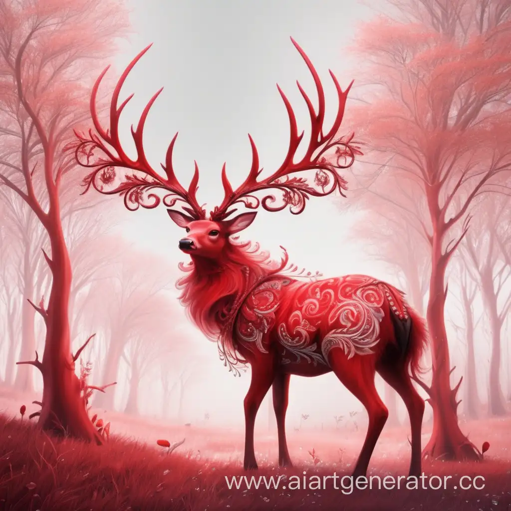 Enchanted-Red-Fantasy-Deer-in-Mystical-Forest