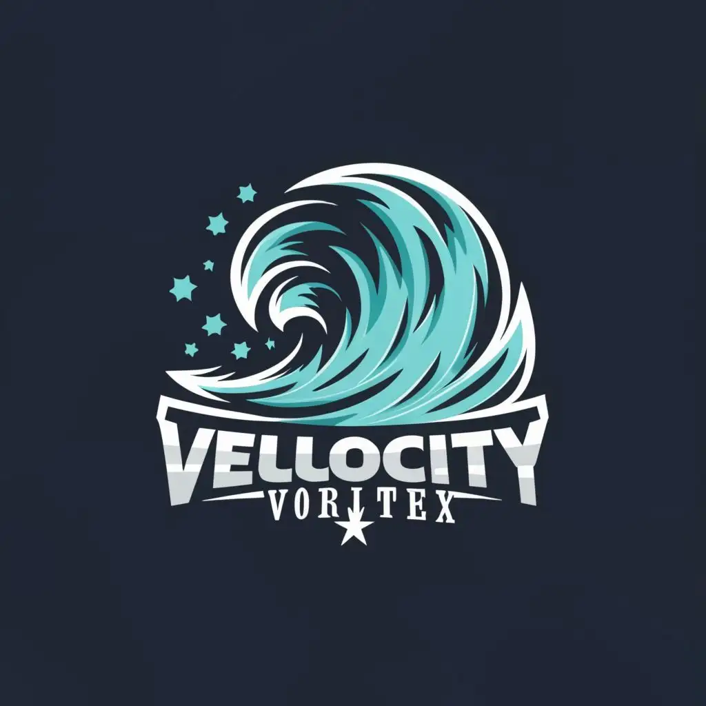 logo, Tsunami, with the text "Velocity Vortex", typography, be used in Sports Fitness industry