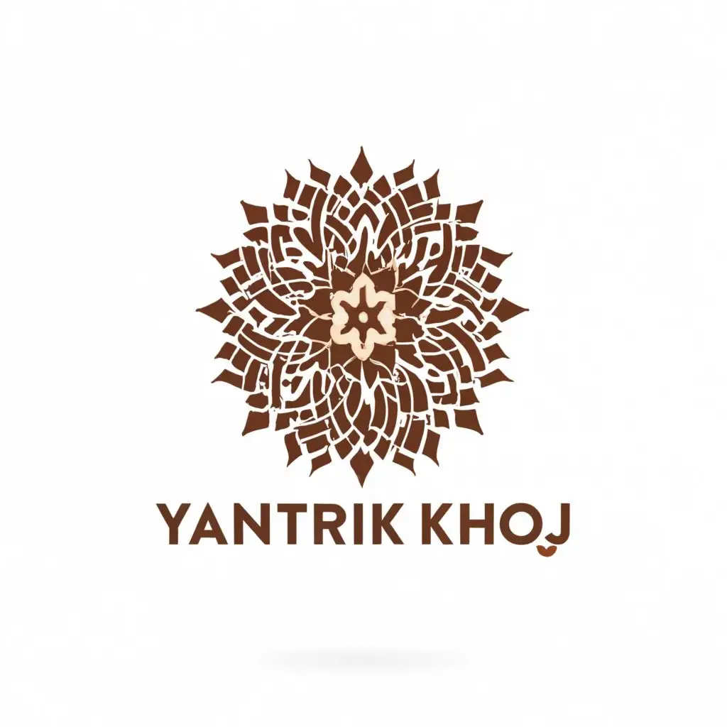 a logo design,with the text "Yantrik Khoj", main symbol:Brown mandala art with number theme,Moderate,be used in Technology industry,clear background