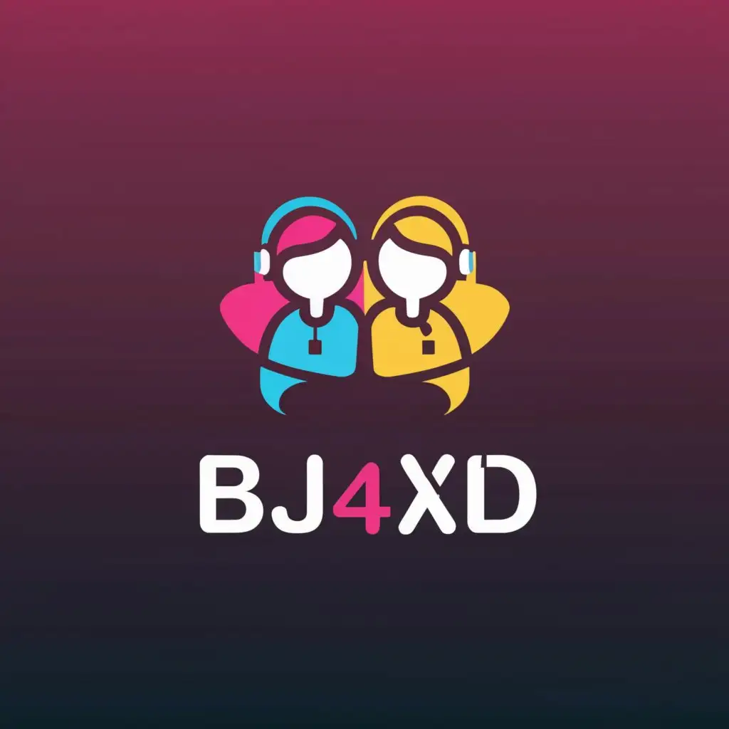 a logo design,with the text "bj4xd", main symbol:Girls Chat Rooms,Moderate,clear background