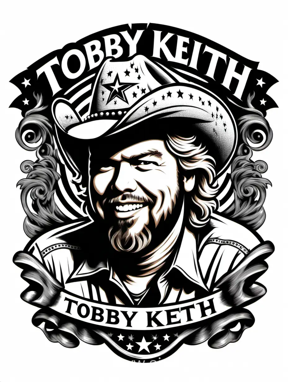 Toby-Keith-Retro-Contour-Vector-TShirt-Design-on-a-Happy-Dark-Background