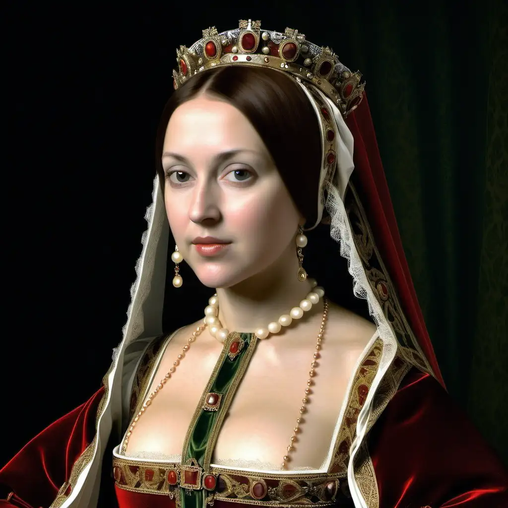 Regal Portrait Queen Catalina of Aragon Wife of Henry VIII