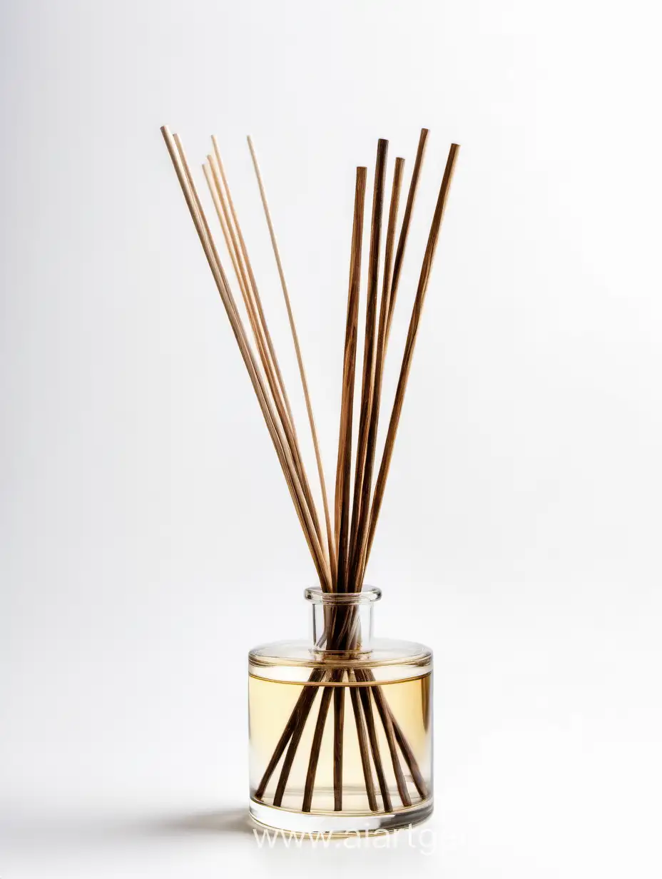 Aromatic-Diffuser-with-Decorative-Sticks-on-Clean-White-Background