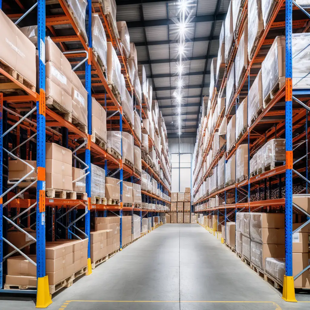 a warehouse full of goods in pallet racking
