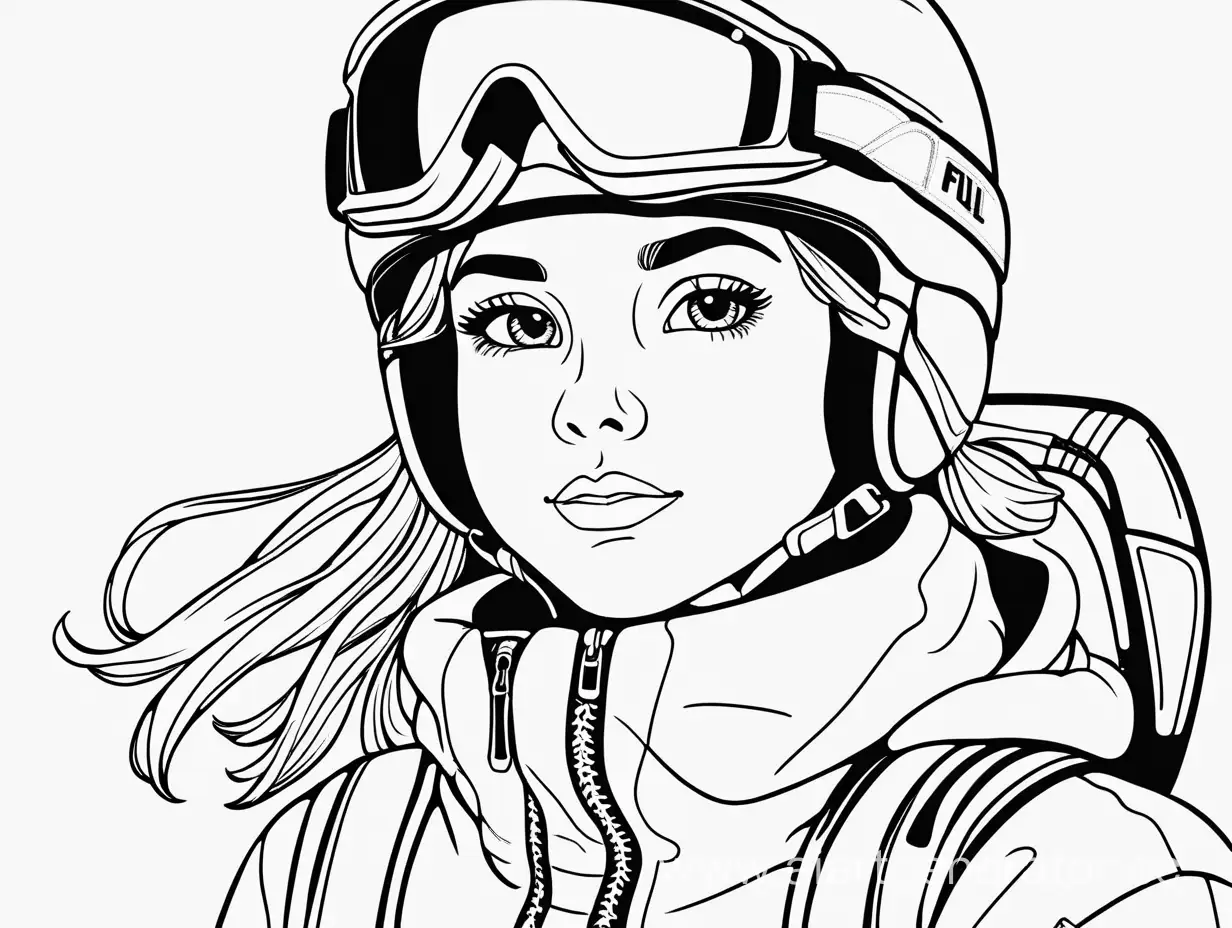 Dynamic-Skiing-Girl-in-Monochrome-Contours