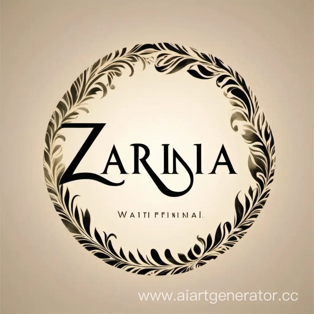 Логотип "Zarina" с одной i.
Красиво оформленное в кружке