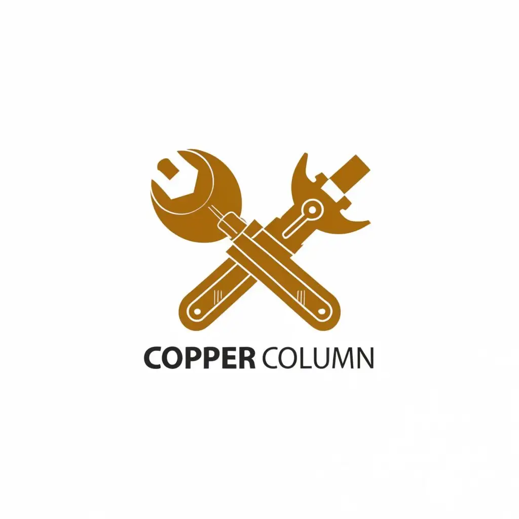 logo, Pliers, screwdriver, with the text "Copper column", typography, be used in Internet industry
