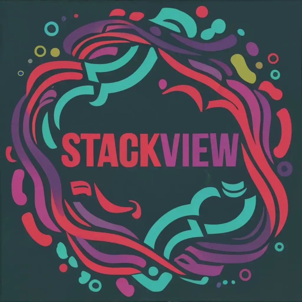 logo, stackview, with the text "stackview", typography, be used in Internet industry