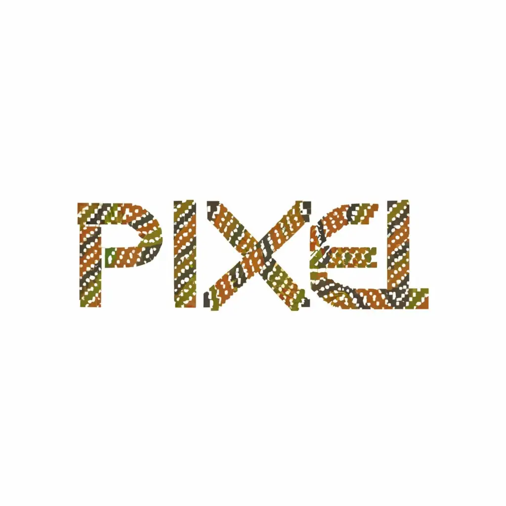 a logo design,with the text "PIXEL ", main symbol:Typography in Pixelized Rope,Moderate,be used in Technology industry,clear background
