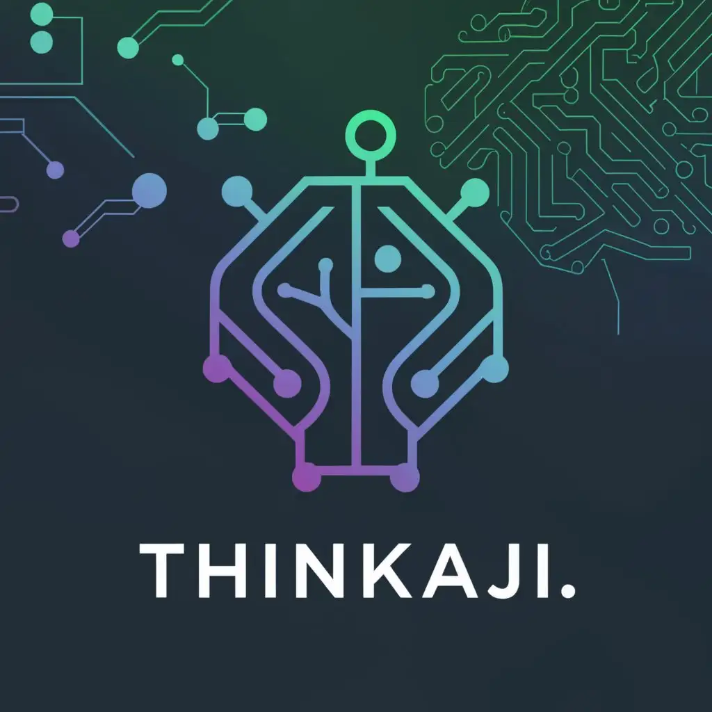 a logo design,with the text "THINK AI", main symbol:Craft a dynamic and impactful logo for ThinkAI, a trailblazing brand at the nexus of artificial intelligence and education. The logo should ingeniously blend elements of a robot, a brain, and educational motifs, symbolizing our commitment to advancing knowledge and understanding in AI. Consider incorporating a sleek, futuristic robot silhouette fused with a stylized brain, evoking the synergy between human intellect and machine learning. Integrate subtle educational symbols such as books, gears, or circuitry patterns to reinforce our dedication to AI education. Strive for a design that exudes innovation, intelligence, and empowerment, effectively communicating ThinkAI's mission to shape the future of AI education.,complex,be used in Technology industry,clear background