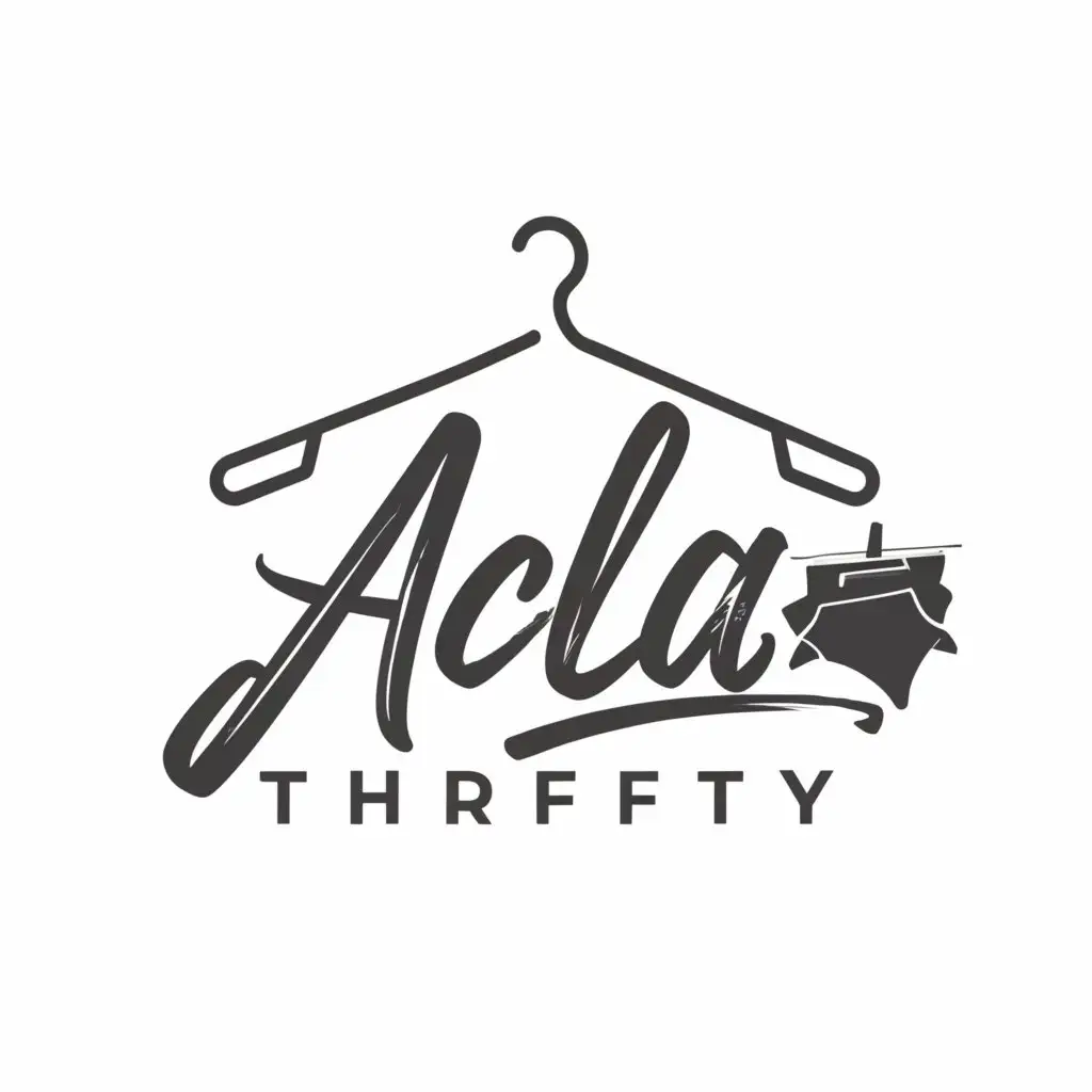 a logo design,with the text "ACLA Thrifty", main symbol:Clothes,Moderate,clear background