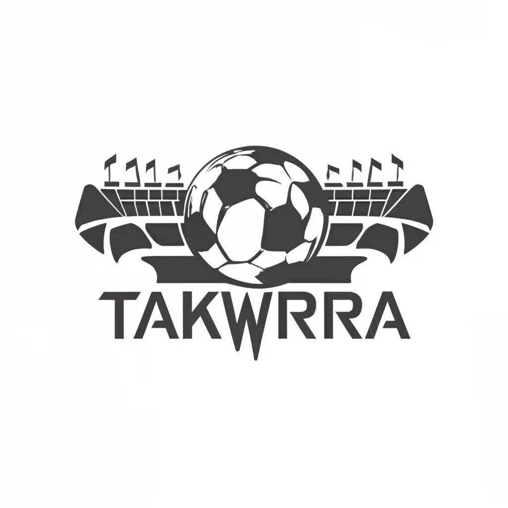 a logo design,with the text "Takwira", main symbol:stadium ball soccer,Moderate,be used in Sports Fitness industry,clear background