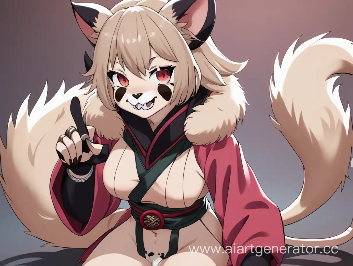 Enchanting-Furry-Weasel-Girl-in-Anime-Demon-Slayer-Fantasy