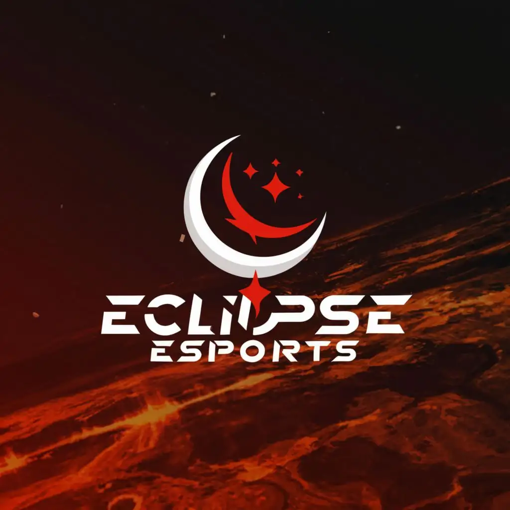 LOGO Design for Eclipse Esports Minimalistic Blood Star Moon Symbol on ...