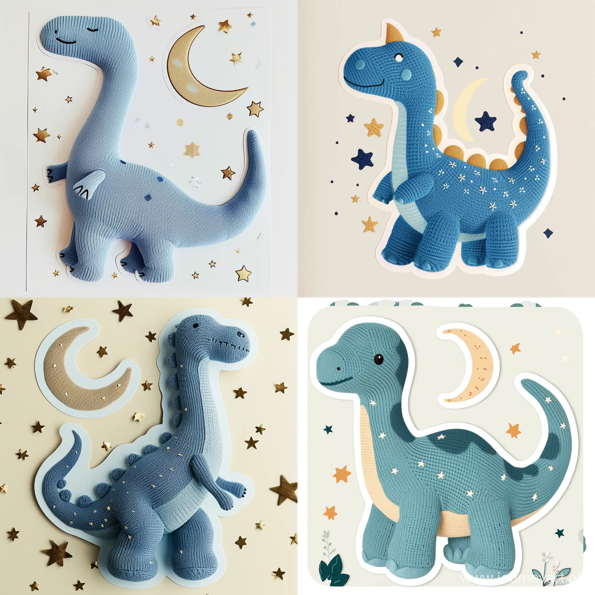 Blue-Dinosaur-Soft-Cotton-Knitted-Toy-Perfect-Cuddling-Companion-with-Stars-and-Crescent-Moon