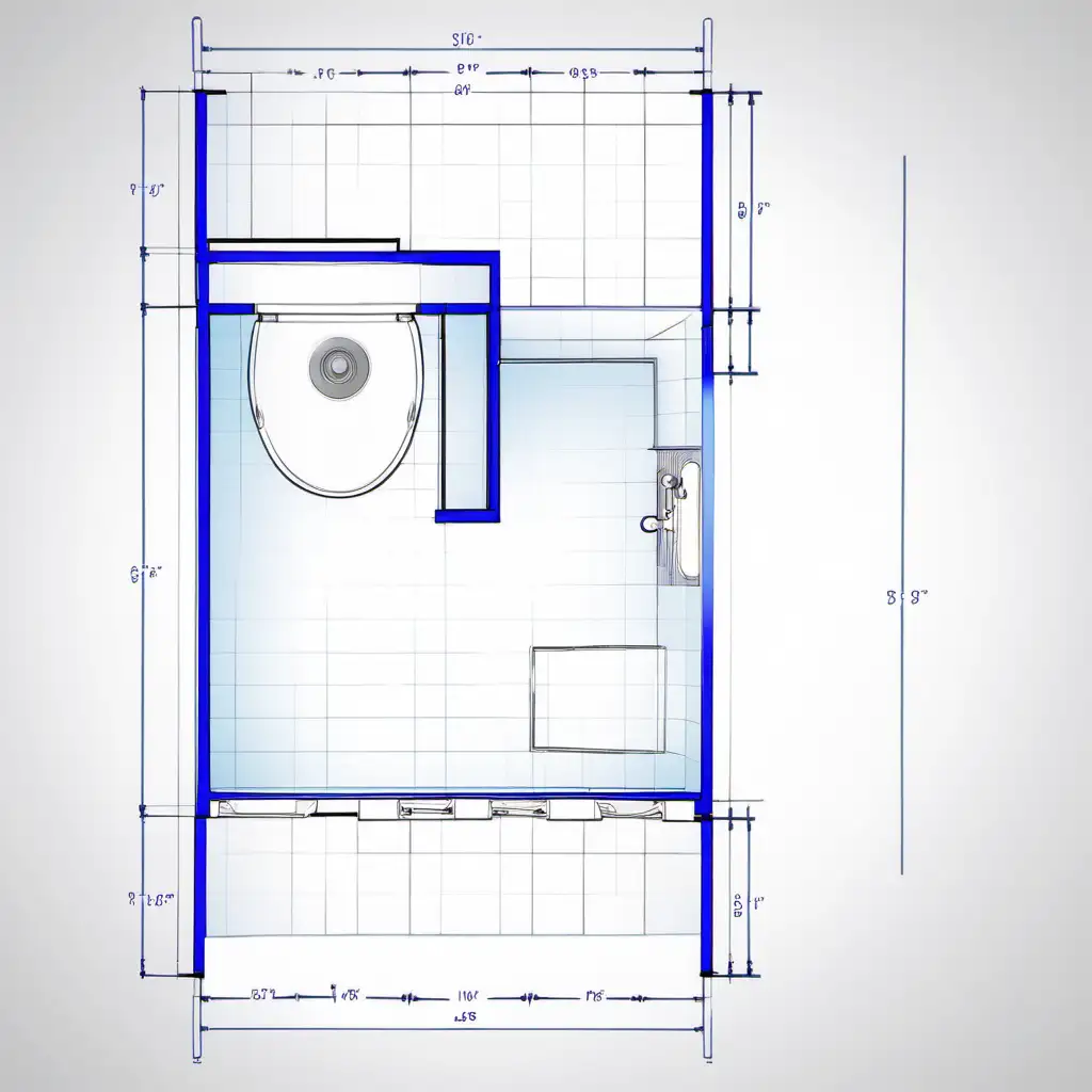 blueprint of an bathroom design of 5'*8'