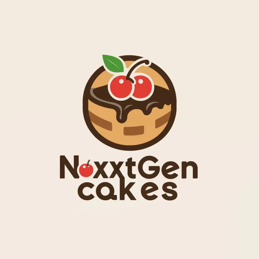 a logo design,with the text "NextGen Cakes", main symbol:Cake,Minimalistic,clear background
