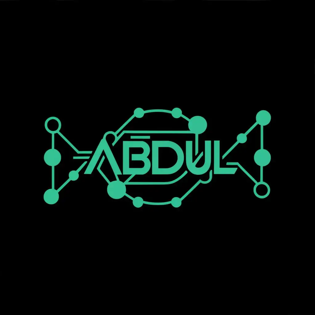 logo, Technology black background, with the text "Abdul", typography, be used in Technology industry
