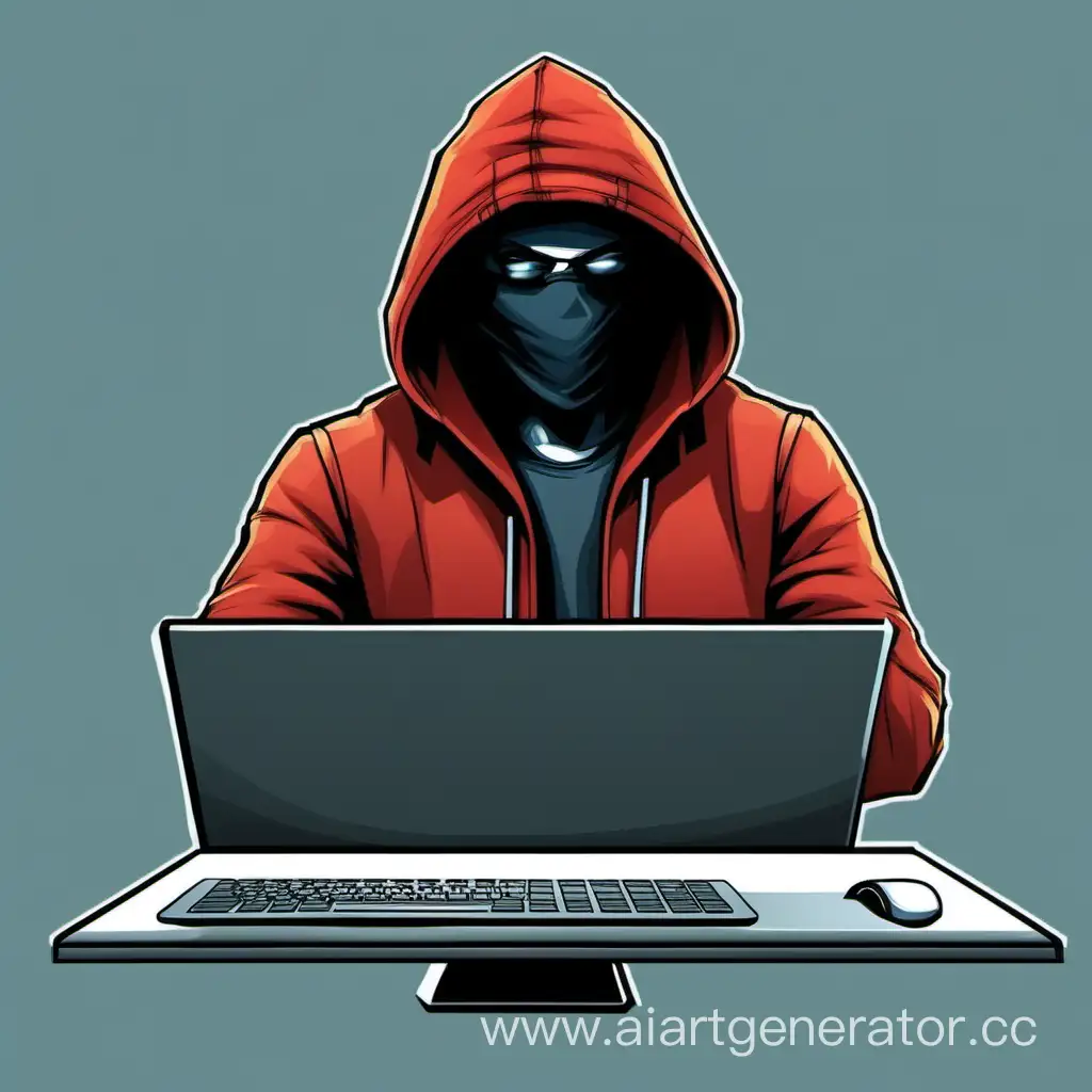 Создай крутую аватарку для опытного хакера, сидящего за компьютером. Используй образ в капюшоне, лица не видно.