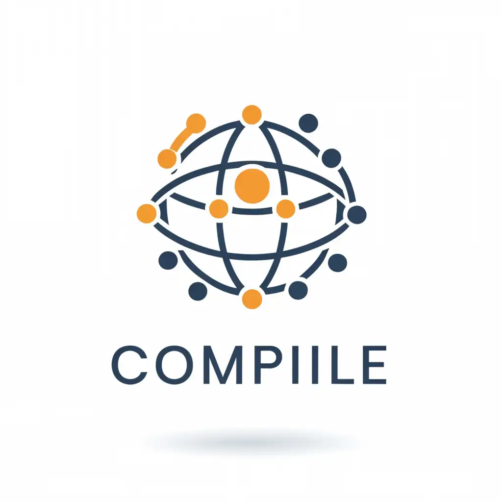a logo design,with the text "Compile", main symbol:globe,complex,be used in Education industry,clear background