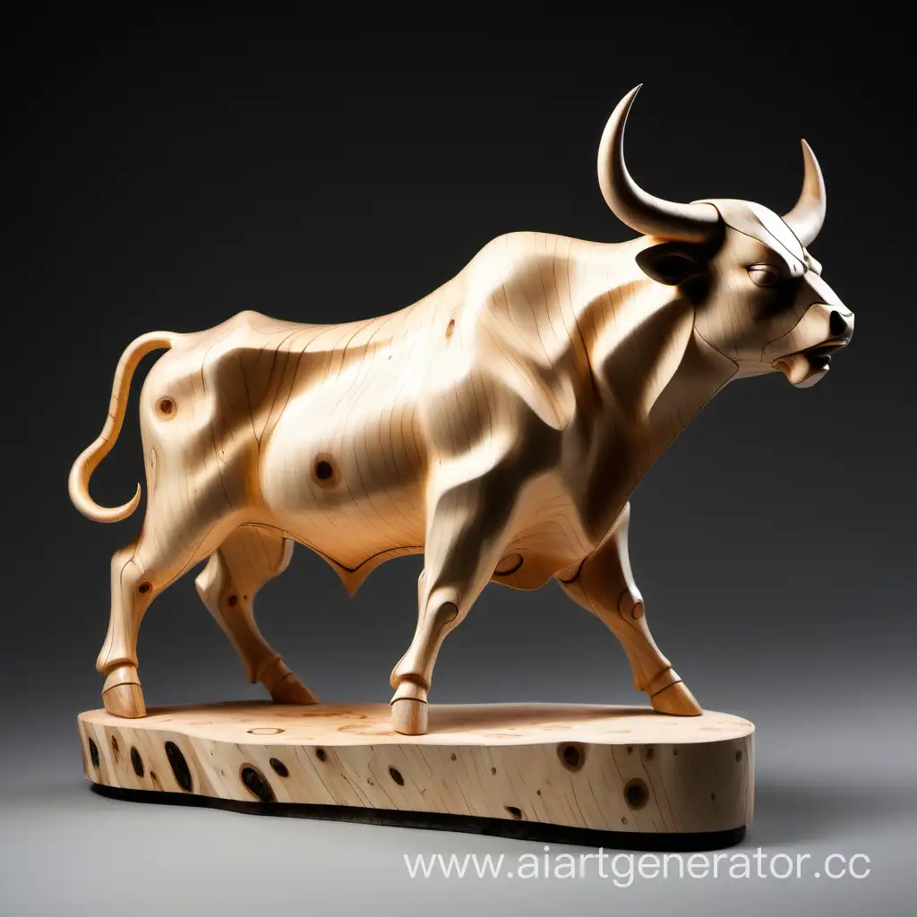 Majestic-Karelian-Birch-Bull-Profile-Sculpture