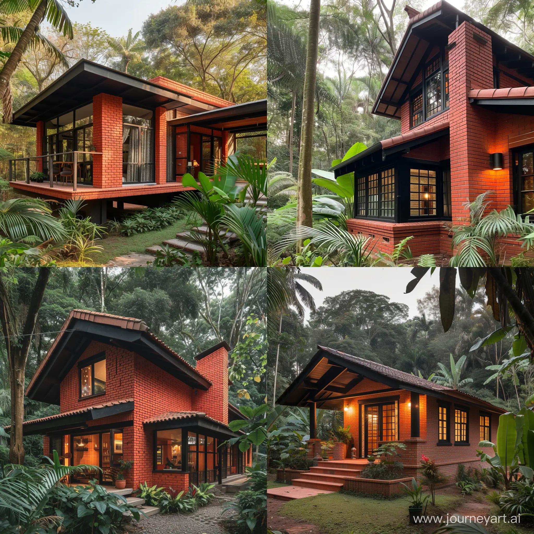 Cozy-Red-Brick-Bungalow-Arts-and-Crafts-Fusion-in-Rainforest-Setting