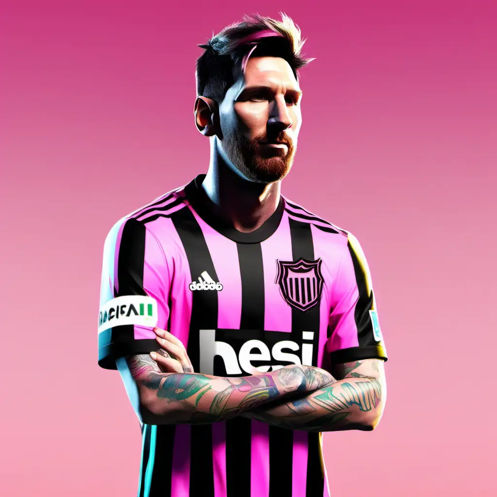 Messi in a inter miami jersey fortnite skin style