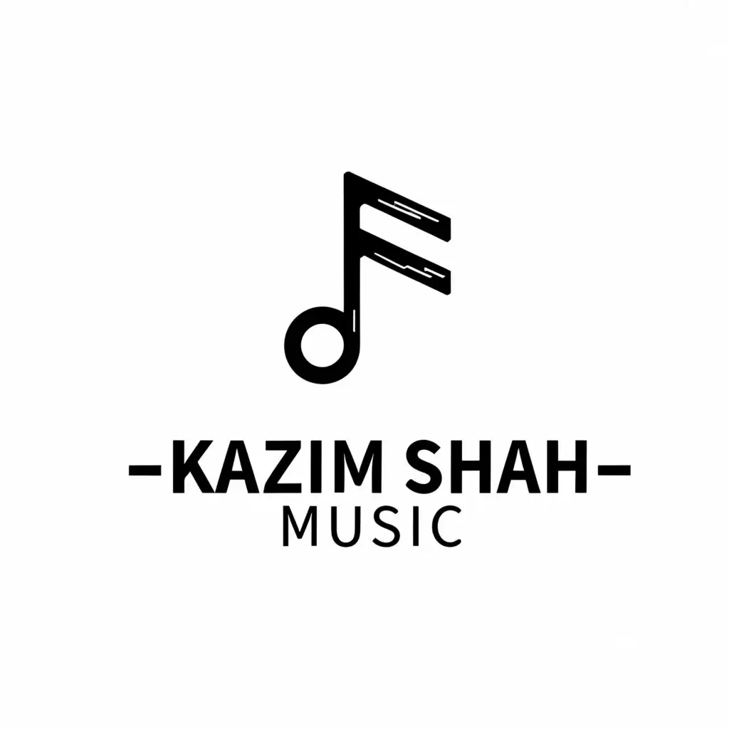 a logo design,with the text "kazim shah music", main symbol:music,Moderate,be used in Entertainment industry,clear background