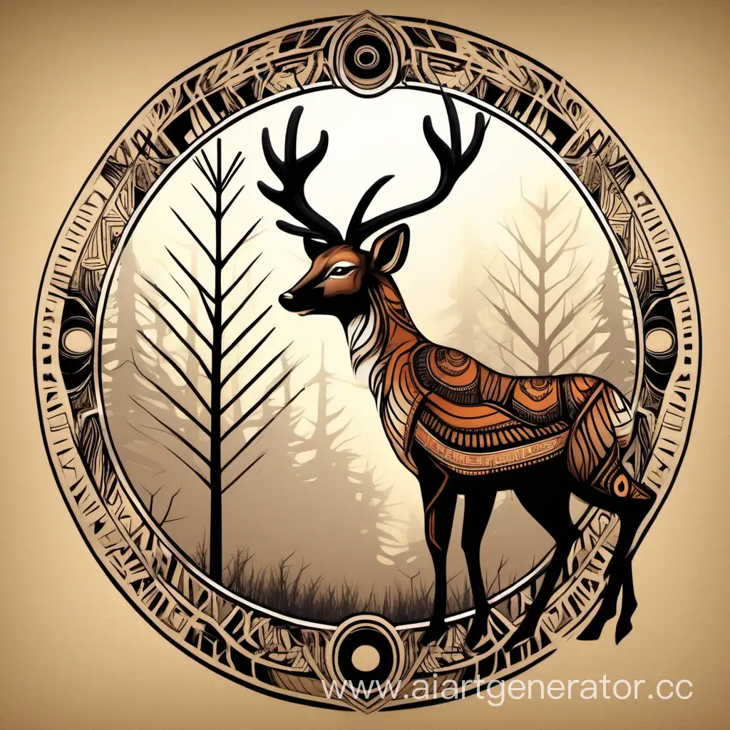 Majestic-Deer-Totem-in-Enchanted-Forest