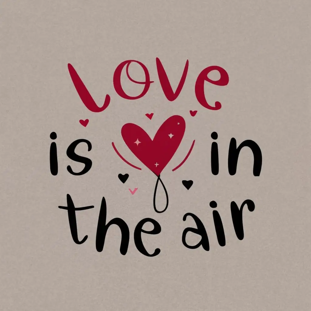 logo, Love is in the air, with the text "Love is in the air", typography, be used in Travel industry